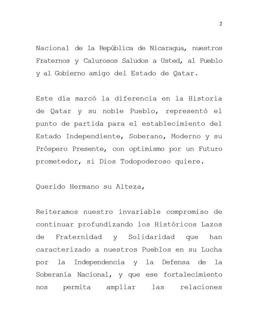 nicaragua-envia-mensaje-qatar-por-su-independencia